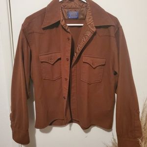 Pendleton womens wool coat vintage western shirt button up top jacket S L